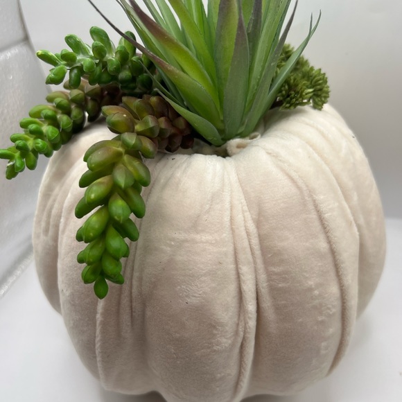 Artificial Plants White 8 Inches Large Pumpkin Multi-Element Pumpkin - Picture 2 of 6